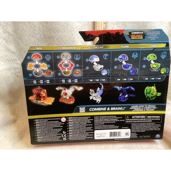 Bakugan Battle Pack Special Attack Trox Dragonoid Butterclaw Flame King - Picture 2 of 3